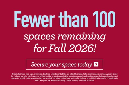 Fewer than 100 spaces remaining