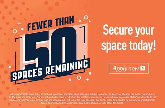 Fewer than 50 spaces remaining for Fall 2026
