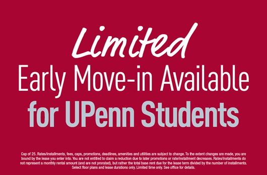 Limited Early Move in available for UPenn students