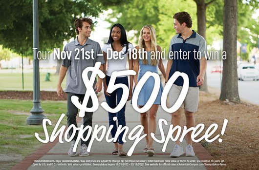 Tour November 21st-December 18th and enter to win a $500 Shopping Spree