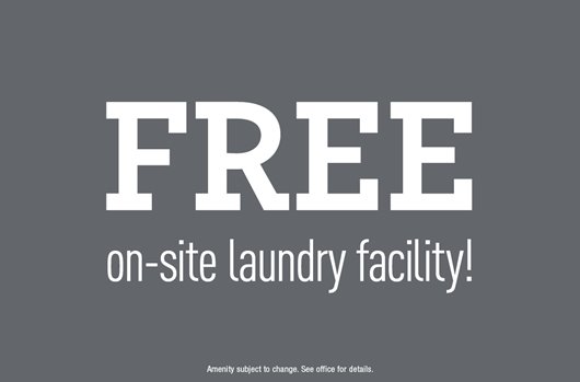 Free on-site laundry facility!