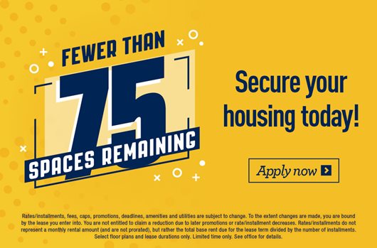 Fewer than 75 spaces remaining for Fall 2026!