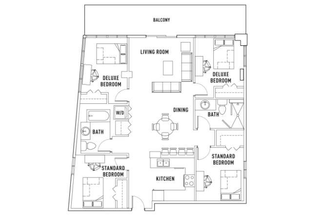 4 Bed - 2 Bath C Standard