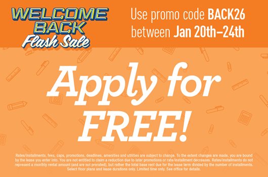 Welcome back flash sale!