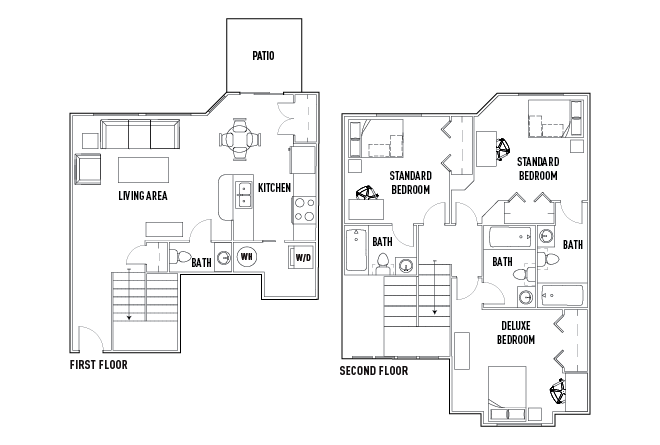 3 Bed - 3.5 Bath Medina Standard Bedroom