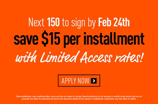 Next 150 to sign by February 24th save $15 per installment with limited access rates.