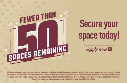 Fewer than 50 spaces remaining for Fall 2026