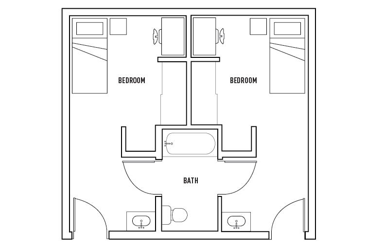 2 Bed - 1 Bath Private Bedroom