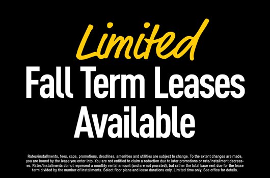 Limited Fall Term Leases Available