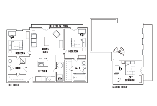 3 Bed - 2 Bath B Loft Bedroom
