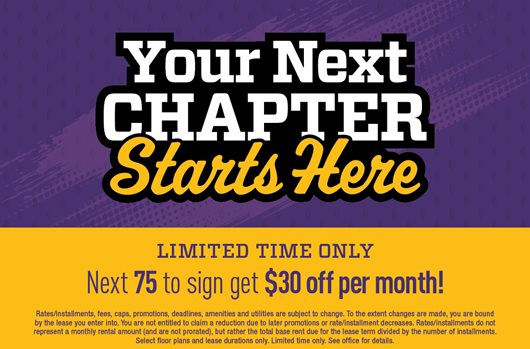 Your next chapter starts here. next 75 to sign and get $30 off per month!
