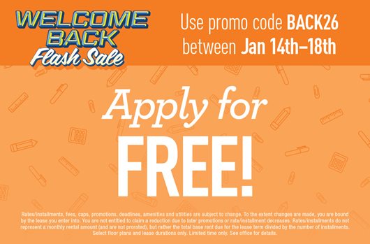 Welcome back flash sale!