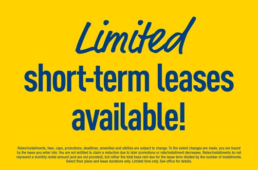 Limited short-term leases available!