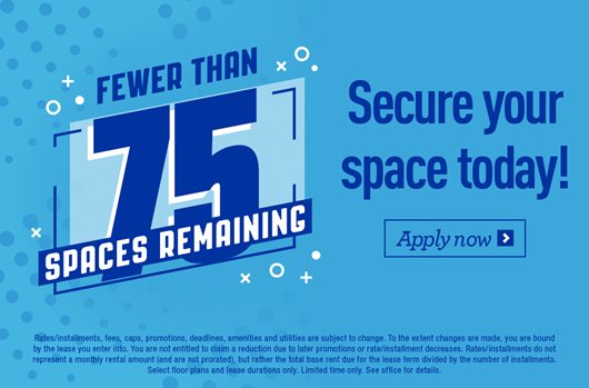 Fewer than 75 spaces remaining for Fall 2026!