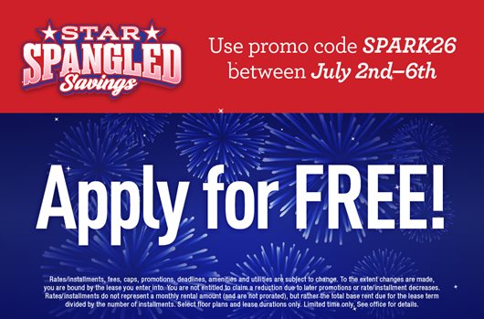 Star Spangled Savings Flash Sale Use promo code SPARK26 7/2 - 7/6 Apply for Free