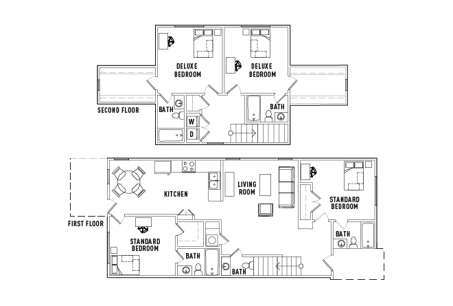 4 Bed - 4.5 Bath Brookshire Standard Bedroom