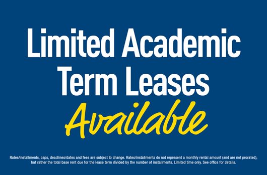 Limited Academic Term Leases Available