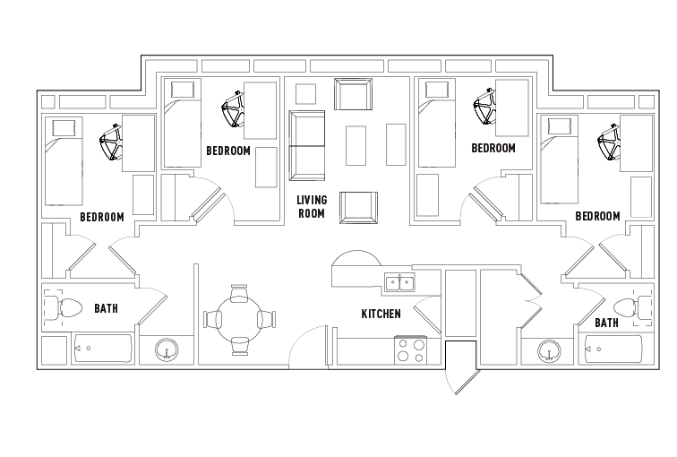 4 Bed - 2 Bath