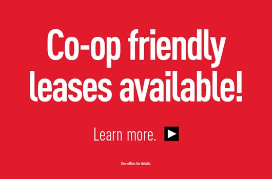 Co-op friendly leases available!