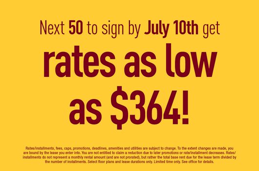 The next 50 to sign by July 10th get rates as low as $364!