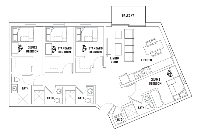 4 Bed - 4 Bath B Deluxe Bedroom
