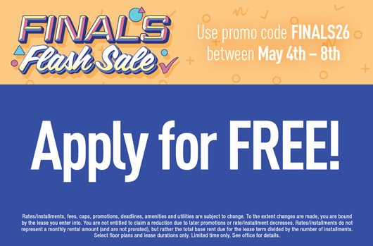 Finals FS Flash Sale Use promo code FINALS26 5/4 - 5/8 Apply for Free