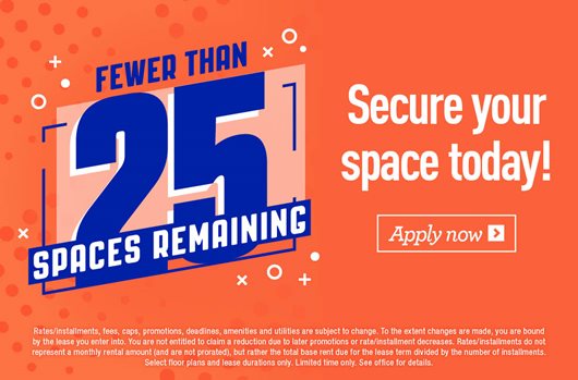 Fewer than 25 spaces remaining for Fall 2026