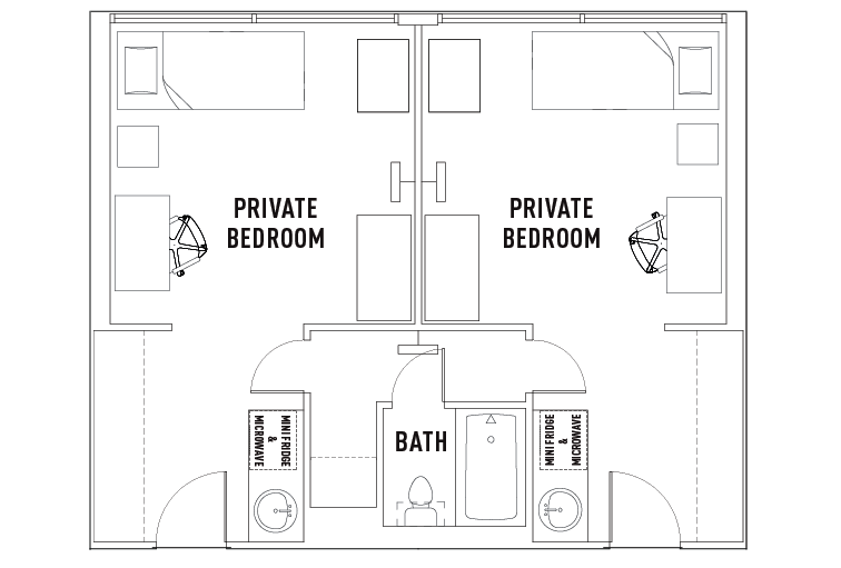 Suite Style - Private Bedroom - Floors 20-22