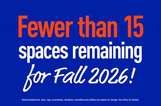 Fewer than 15 spaces remaining for Fall 2026