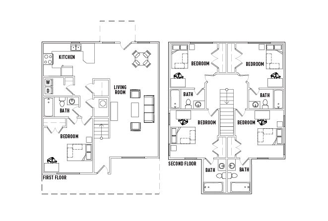 Floor Plans - The Retreat - Student Housing - San Marcos, TX