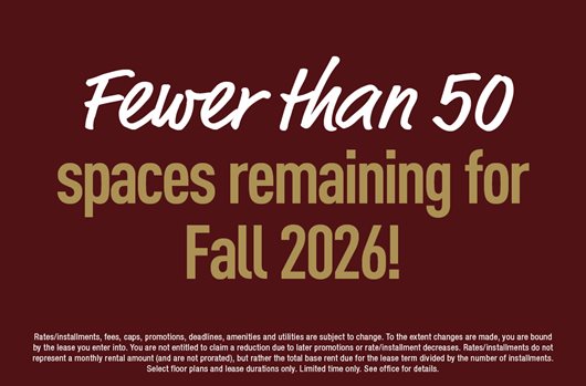 Fewer than 50 spaces remaining for Fall 2026