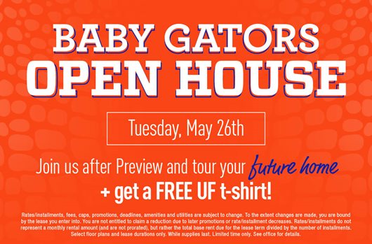 Baby Gators Open House on Tuesday, May 26
