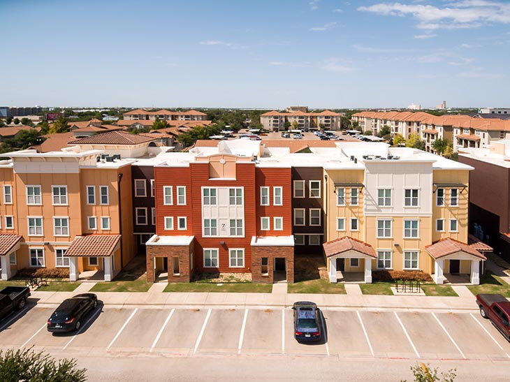 Parking lot at U Club at Overton Park, a Texas Tech Apartment