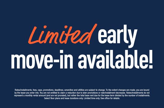 Early Move-in Available