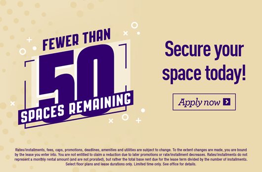 Fewer than 50 spaces remaining! Secure your space today. Apply Now> 