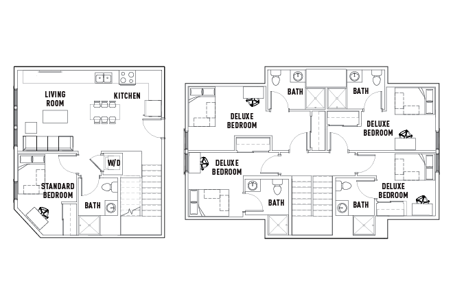 5 Bed - 5 Bath Townhome Deluxe Bedroom with Balcony