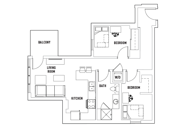 2 Bed - 1 Bath