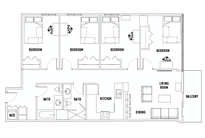 4 Bed - 2 Bath B
