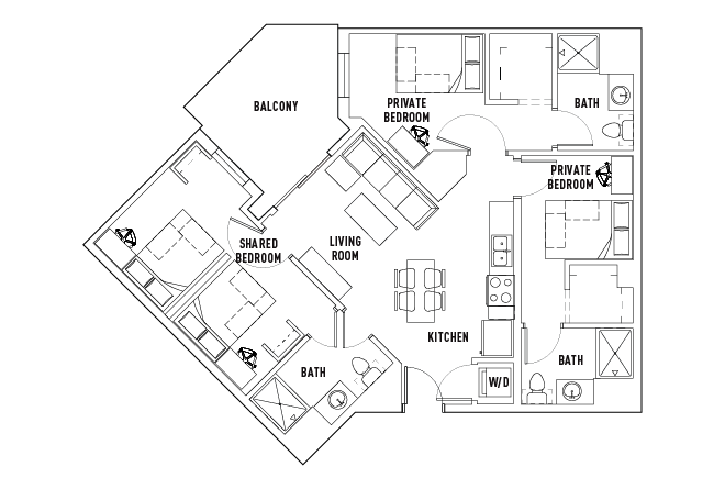 3 Bed - 3 Bath Premium Shared