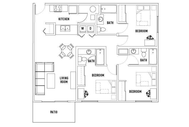 3 Bed - 3 Bath