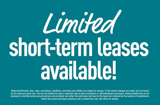 Short term leases available