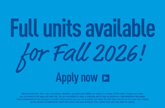 Full units available for Fall 2026! Apply now >