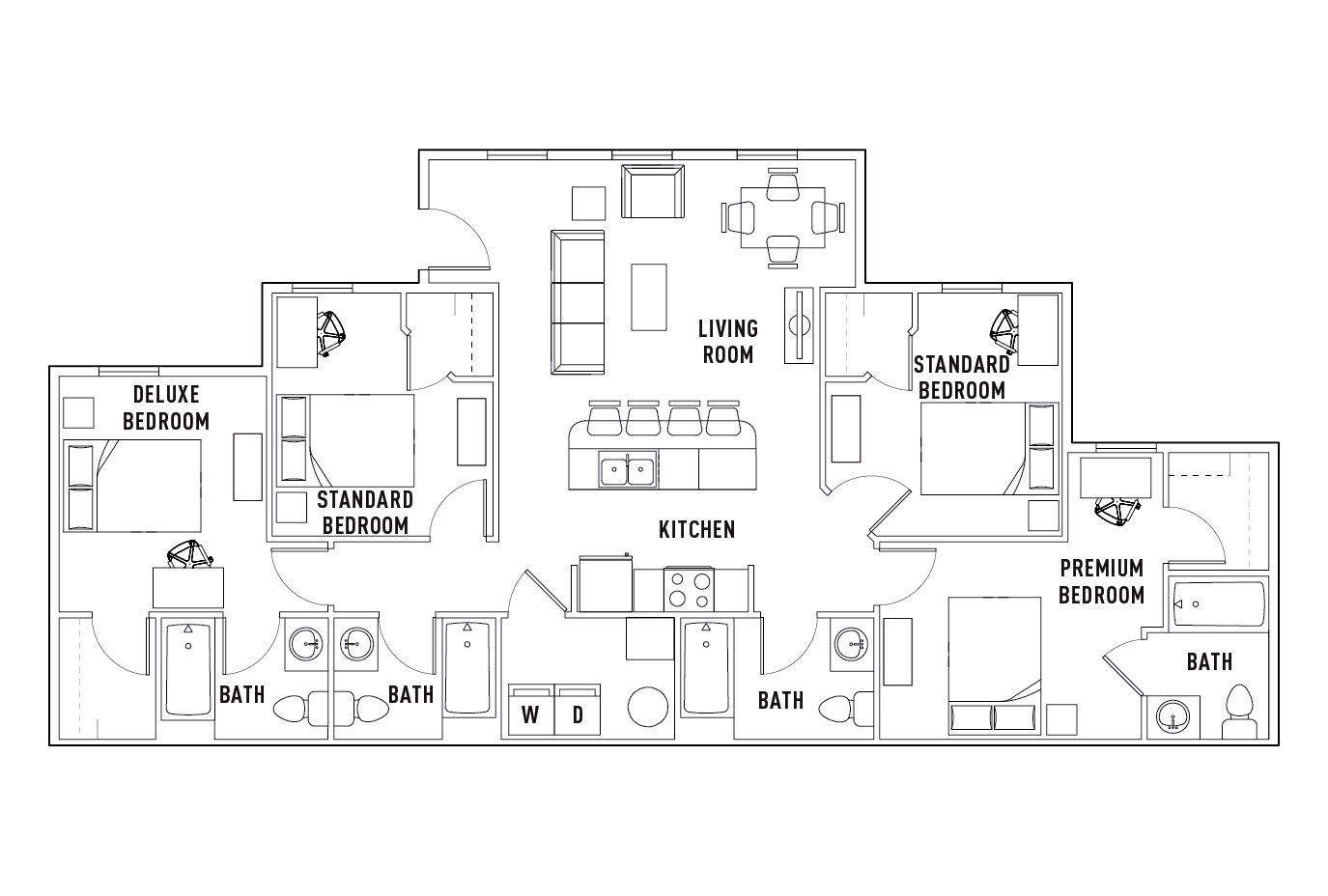4 Bed - 4 Bath C Deluxe Bedroom