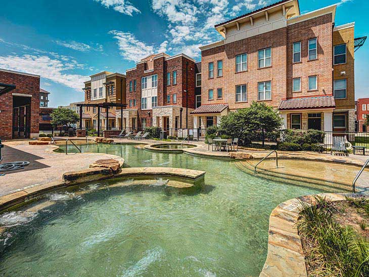 Pool at U Club Townhomes at Overton Park near Texas Tech University