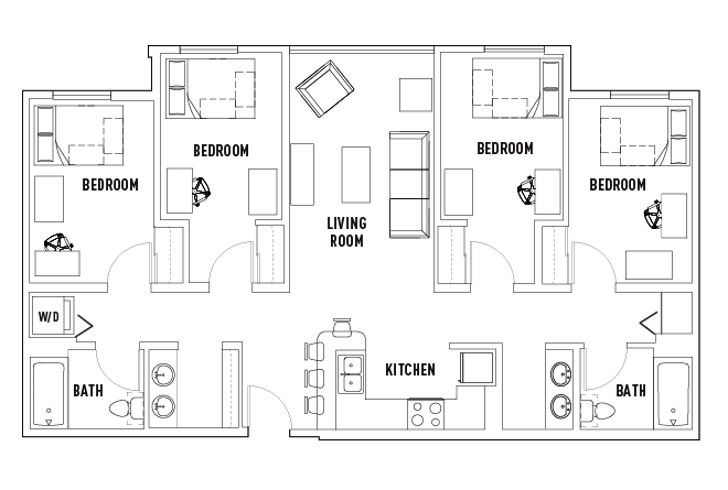 4 Bed - 2 Bath