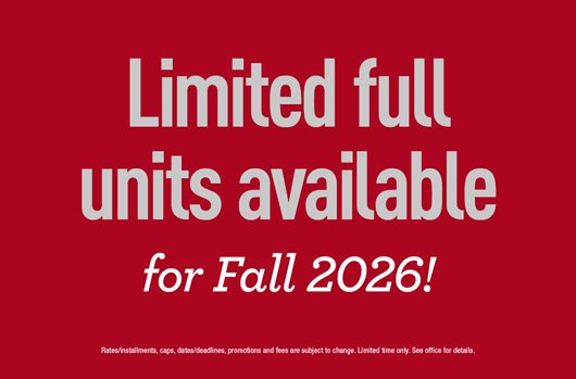 Limited full units available for Fall 2026!