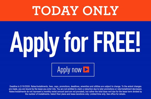 TODAY ONLY - Apply for FREE!