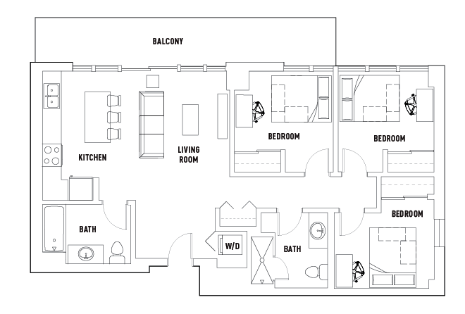 3 Bed - 2 Bath A
