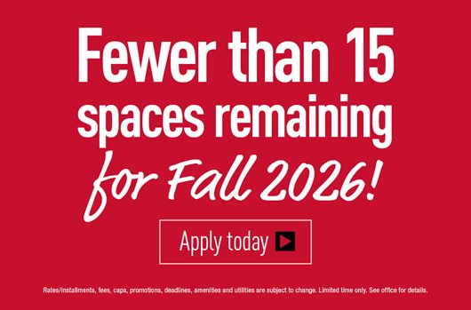 Fewer than 15 spaces remaining! Apply Now>