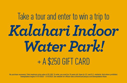 Take a tour and enter to win a trip to Kalahari Indoor Water Park! + 250 gift card